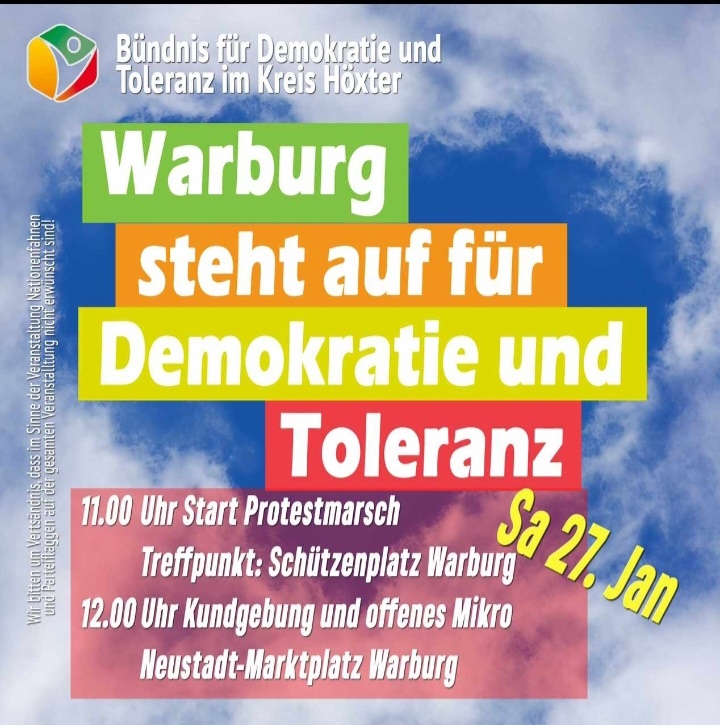 Warburg steht auf für Demokratie und Tolreranz
